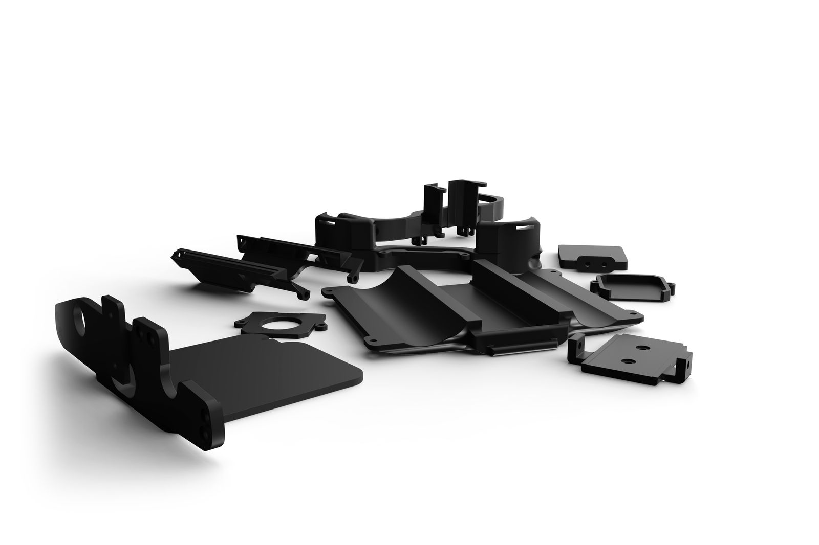 Printed internal brackets and trays for Dowr-1